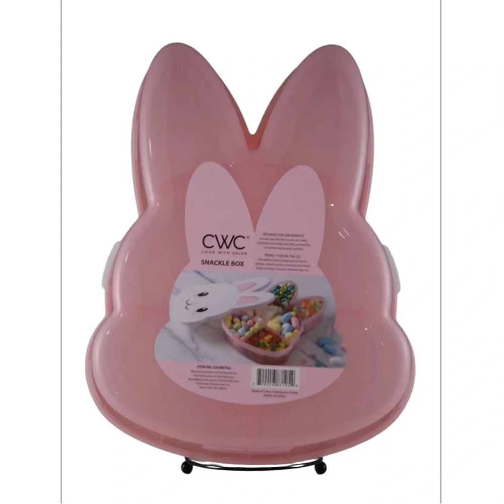 CWC Easter Bunny Snackle Box with Lid / Food Container with 6 Compartments